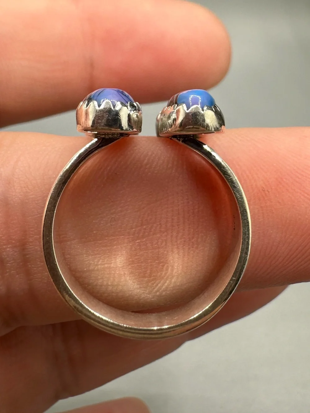 Monarch Dahlia Turquoise 925 Sterling Silver Adjustable Floater Bypass Ring